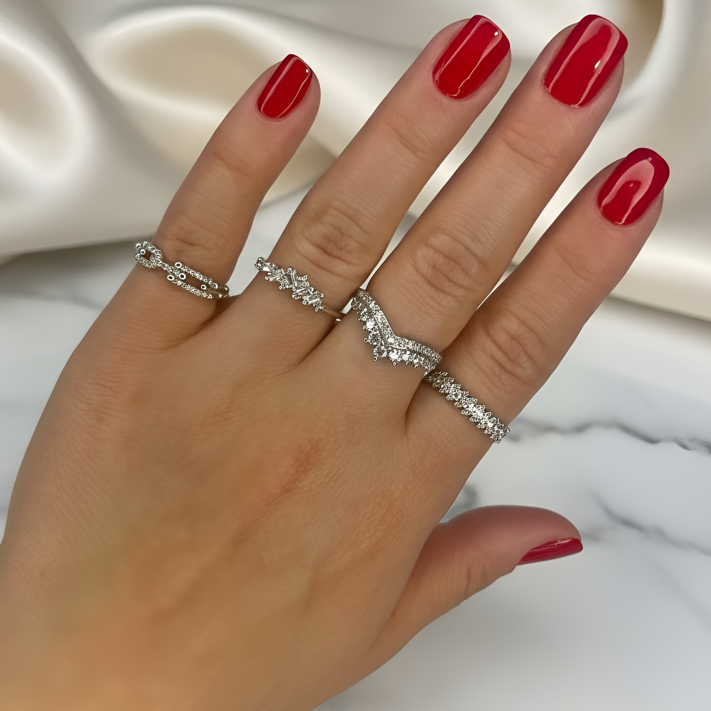 Silver Sparkle Yüzükler