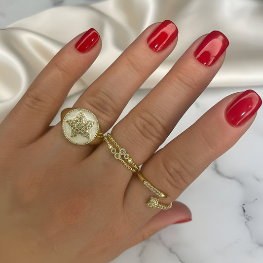 Celestial Glow Trio Yüzükler