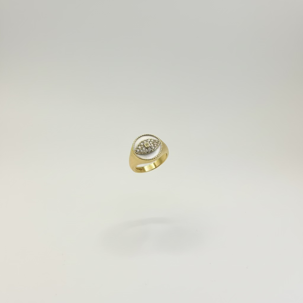 Oval halo baget taşlı gold yüzük – SAVAYA minimal modern zirkon taşlı kadın yüzük