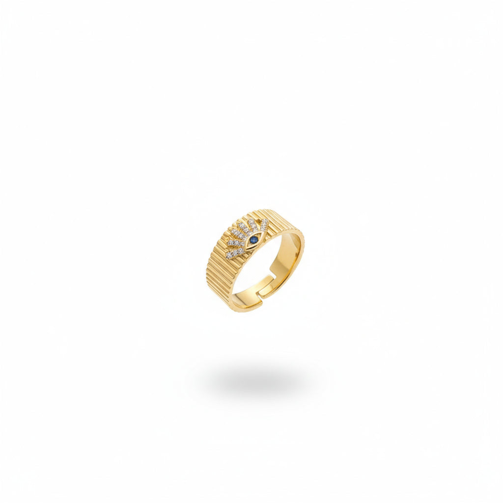 sunburst ring gold güneş motifli ayarlanabilir yüzük SAVAYA