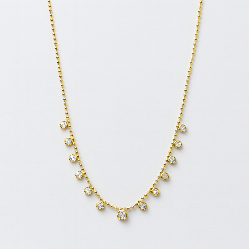 Zirkon Taşlı Silver/Gold Kolye