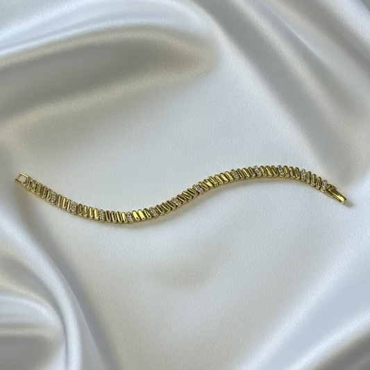 Zirkon taşlı İtalyan model gold bileklik – SAVAYA zarif takı koleksiyonu