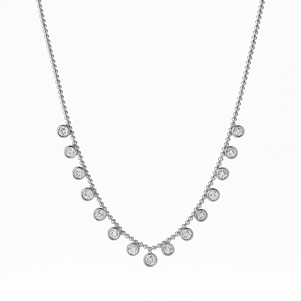 Zirkon Taşlı Silver/Gold Kolye