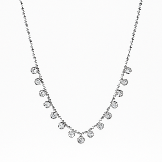 Zirkon Taşlı Silver/Gold Kolye